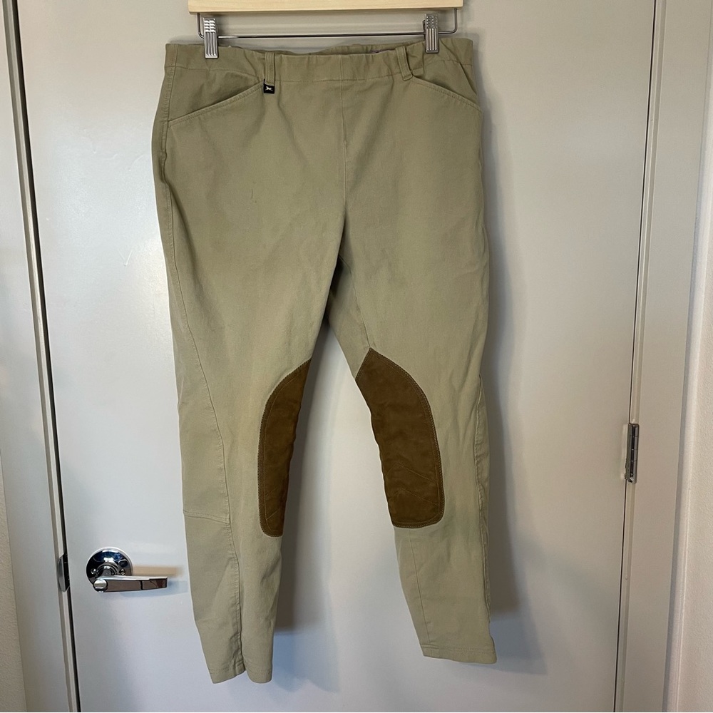R.J. Classic Sterling Collection Size 32R Breeches Tan Suede Knee Patch 32 R RJ